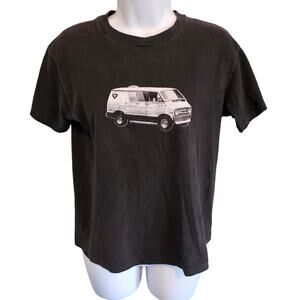 Nappy Threads Vintage Y2K Shrunken Tee Black w/ white van fits Women's XS
